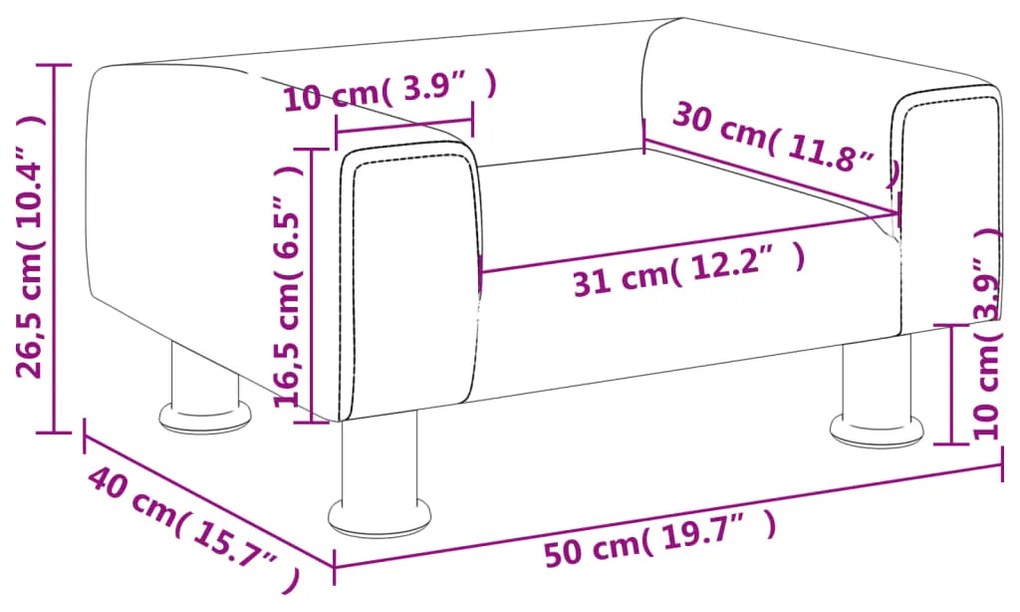 Καναπές Παιδικός Σκούρο Γκρι 50 x 40 x 26,5 εκ. από Βελούδο - Γκρι