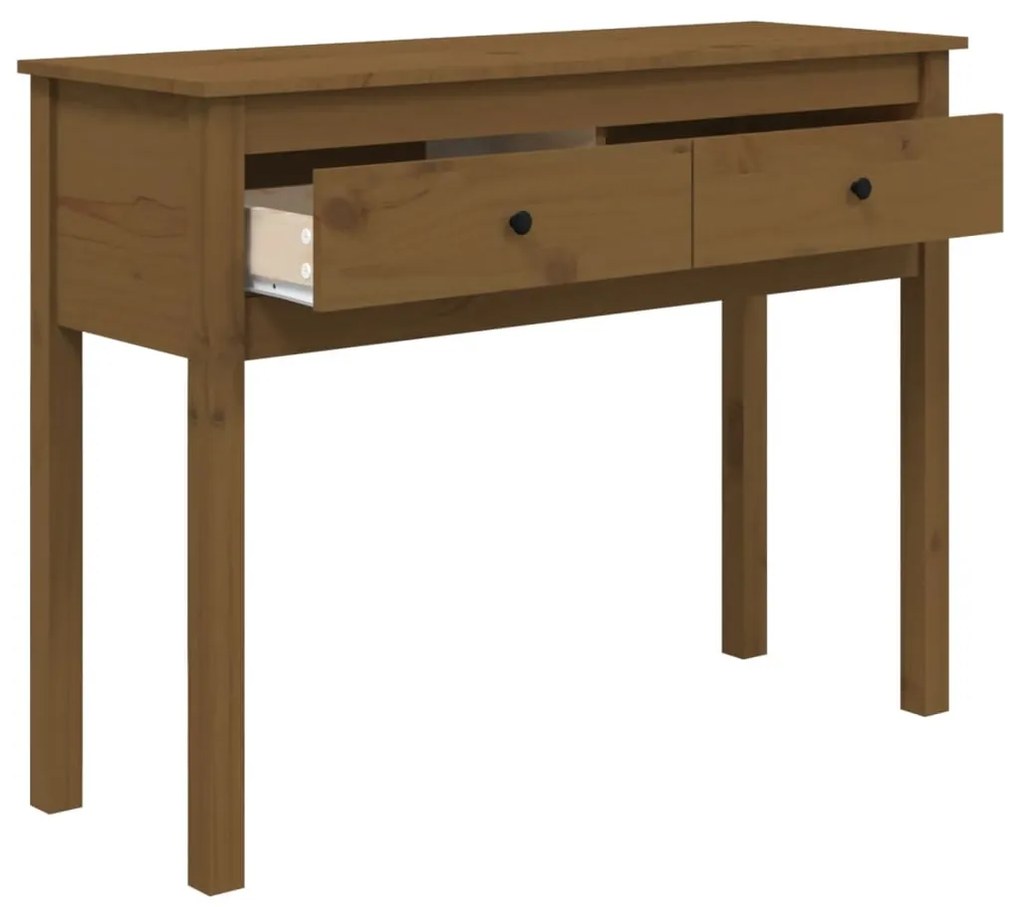 vidaXL Τραπέζι κονσόλα Καφέ μελί 100x35x75 εκ. Μασίφ Ξύλο Πεύκου