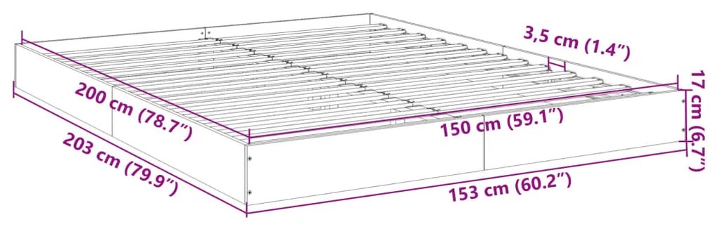 ΠΛΑΙΣΙΟ ΚΡΕΒΑΤΙΟΥ ΜΑΥΡΟ 160X200 ΕΚ. ΕΠΕΞΕΡΓΑΣΜΕΝΟ ΞΥΛΟ 842015