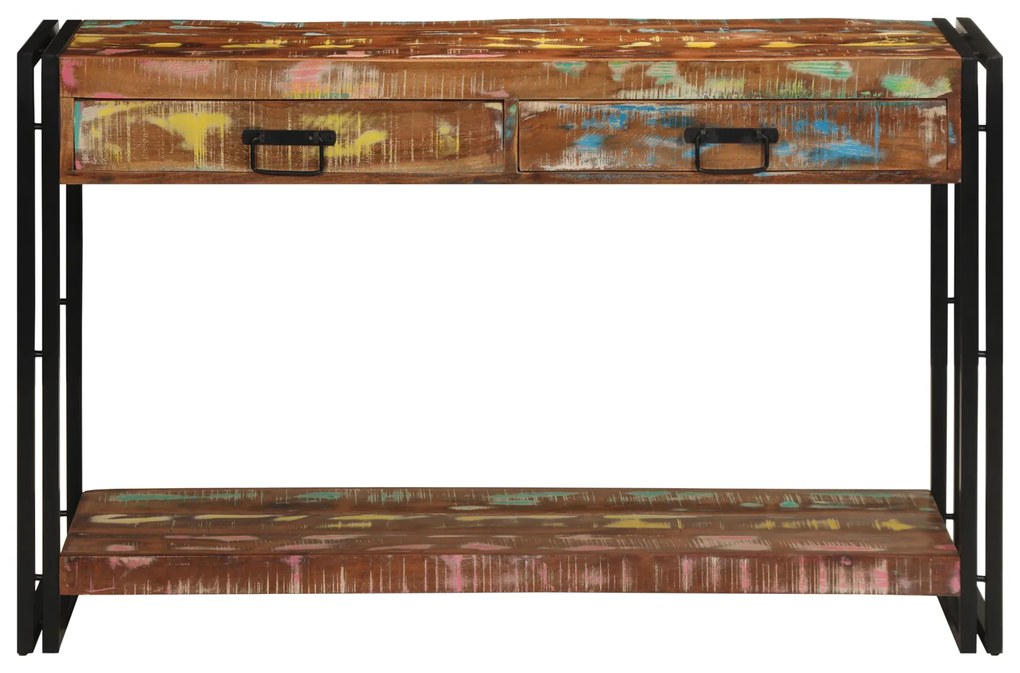 vidaXL Τραπέζι κονσόλας Πολύχρωμο 120x33x75 εκ. Μασίφ ανακυκλωμένο ξύλο