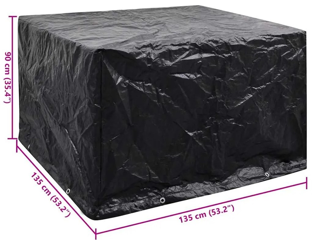 vidaXL Κάλυμμα Επίπλων Κήπου με 8 Κρίκους 135 x 135 x 90 εκ.