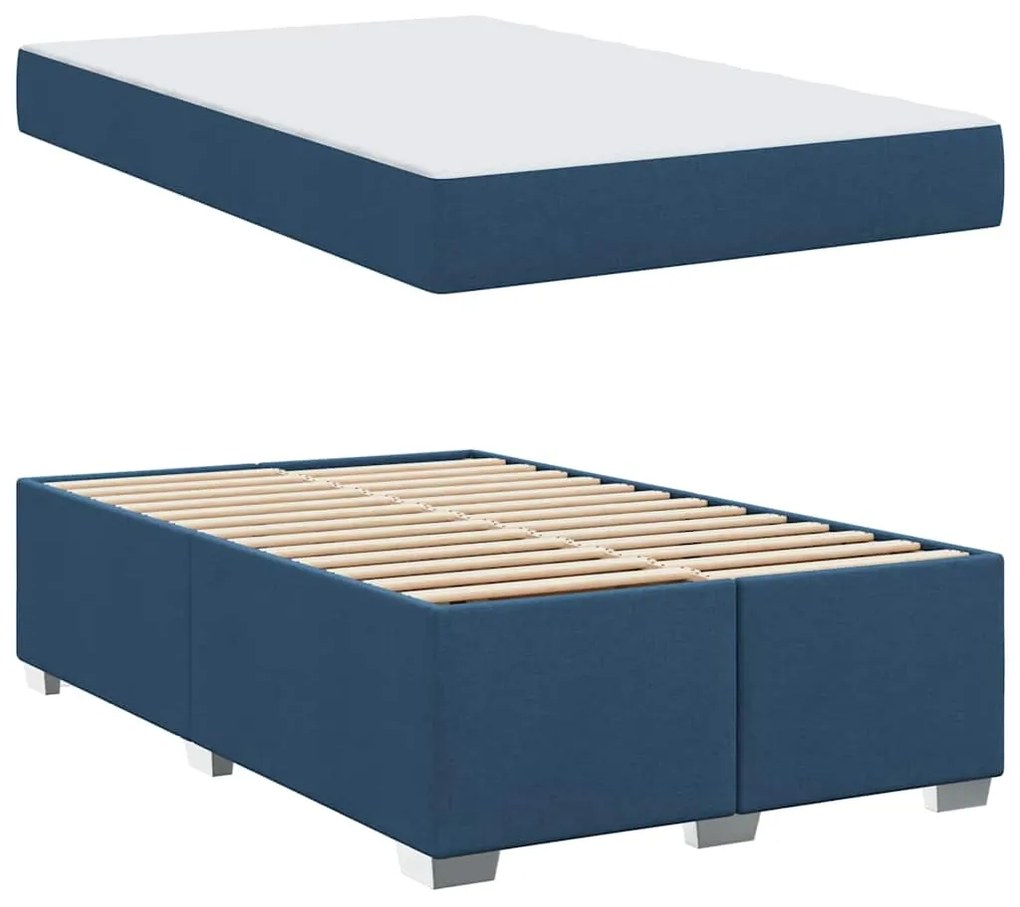 vidaXL Σκελετός Κρεβατιού Μπλε 120 x 190 cm ύφασμα