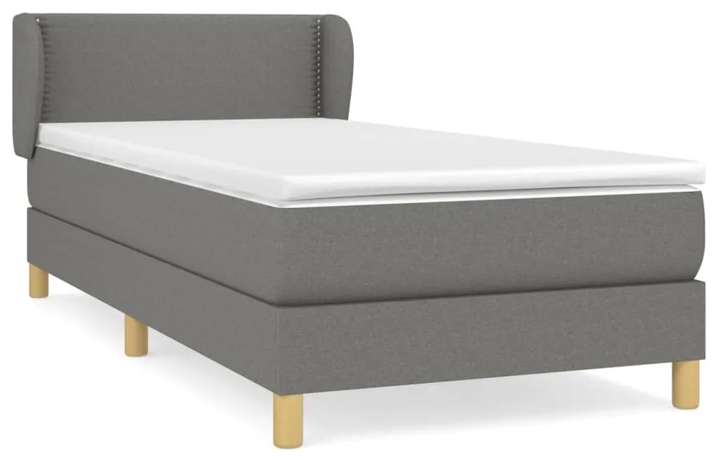 ΚΡΕΒΑΤΙ BOXSPRING ΜΕ ΣΤΡΩΜΑ ΣΚΟΥΡΟ ΓΚΡΙ 90X190 ΕΚ. ΥΦΑΣΜΑΤΙΝΟ 3126686