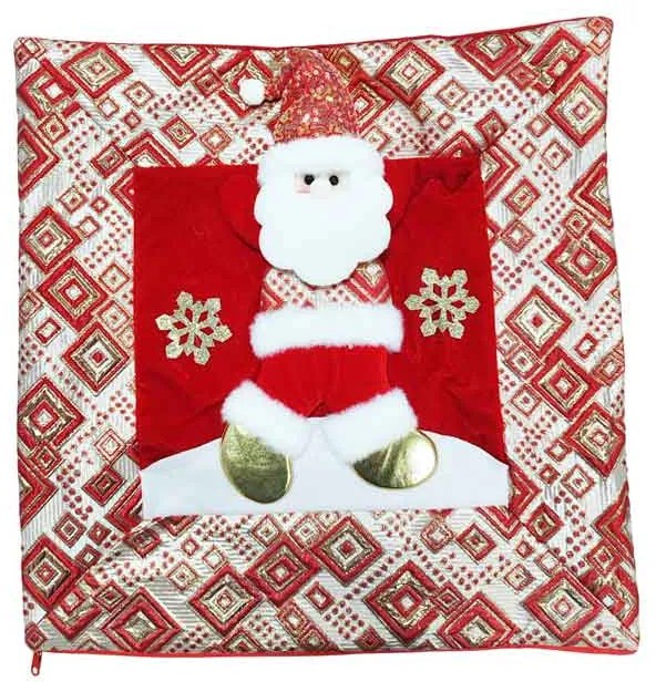 Χριστουγεννιάτικη Μαξιλαροθήκη με Άγιο Βασίλη 44 x 44 cm – Christmas Cushion Cover with Santa Claus