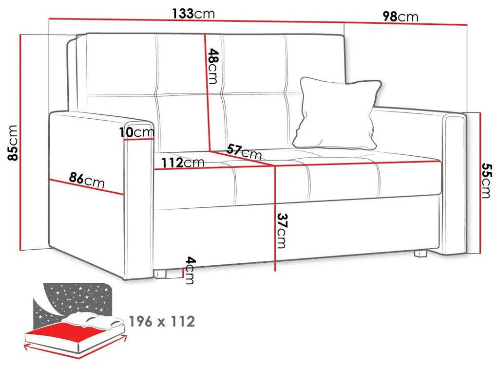 Καναπές κρεβάτι Columbus 105, Αριθμός θέσεων: 2, Αποθηκευτικός χώρος, 85x133x98cm, 56 kg, Πόδια: Μέταλλο, Έπιπλα ήδη συναρμολογημένα | Epipla1.gr
