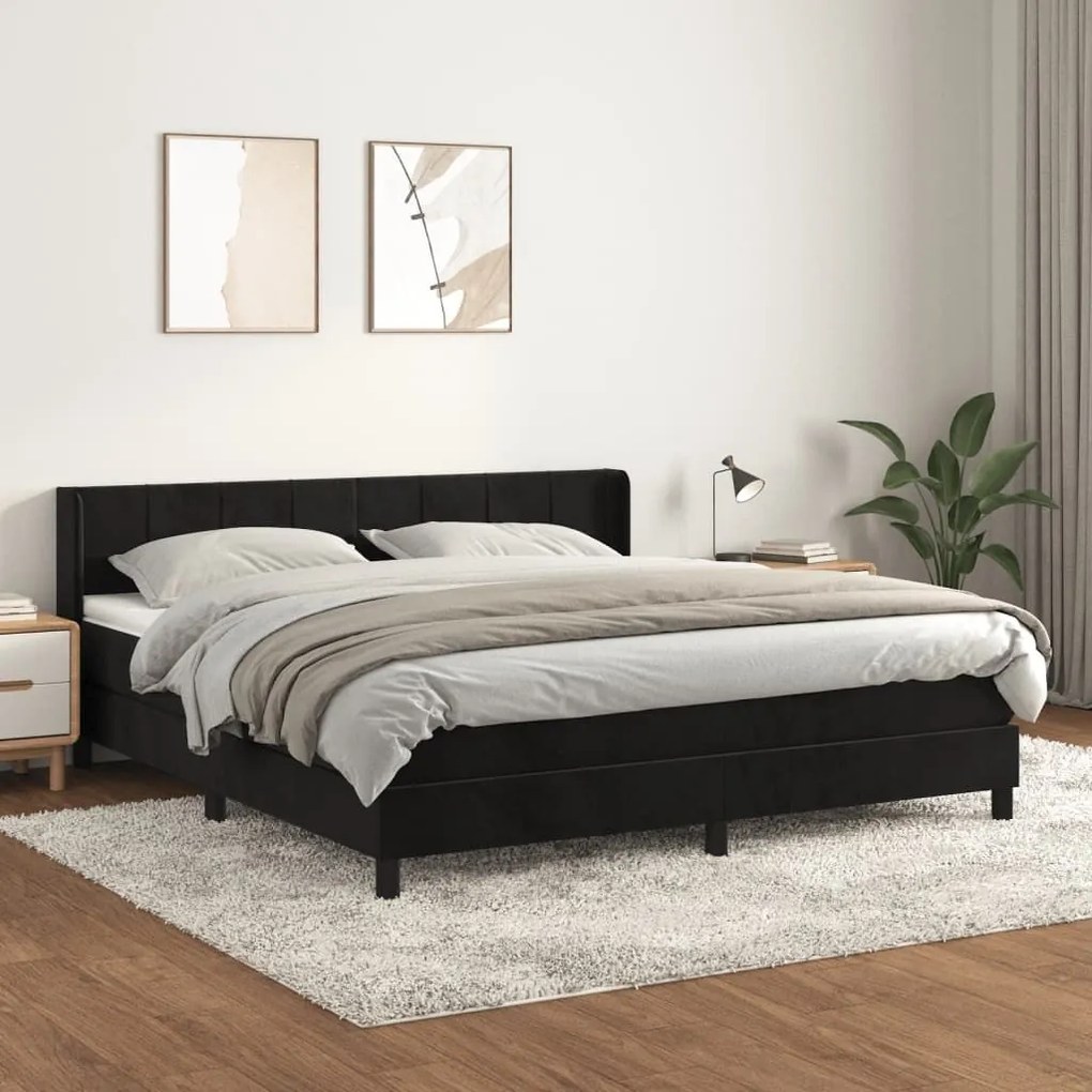 ΚΡΕΒΑΤΙ BOXSPRING ΜΕ ΣΤΡΩΜΑ ΜΑΥΡΟ 160X200 ΕΚ. ΒΕΛΟΥΔΙΝΟ 3130969