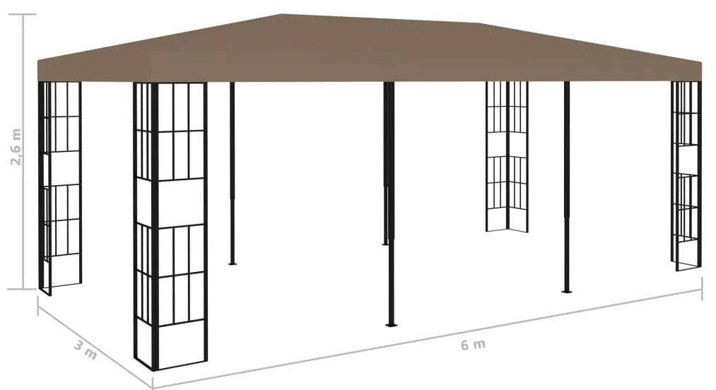vidaXL Κιόσκι Taupe 6 x 3 μ.