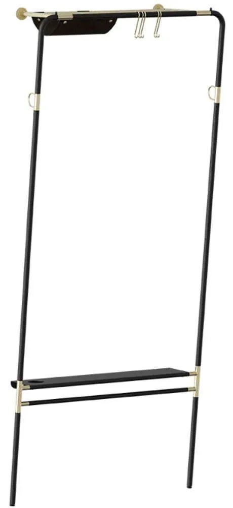 Κρεμάστρα Δαπέδου Lean On Me 5251 78x32x182cm Brass-Black Umage Steel,Artificial Leather