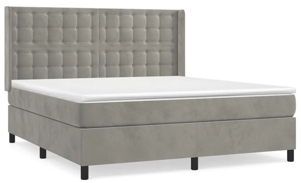 ΚΡΕΒΑΤΙ BOXSPRING ΜΕ ΣΤΡΩΜΑ ΑΝΟΙΧΤΟ ΓΚΡΙ 180X200 ΕΚ. ΒΕΛΟΥΔΙΝΟ 3132933