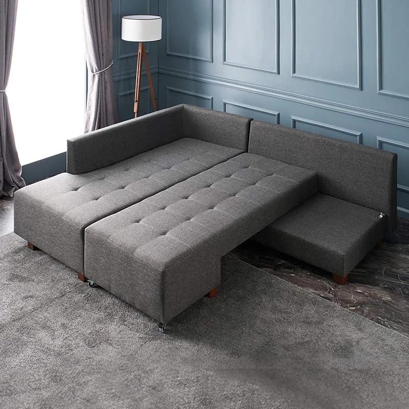Γωνιακός καναπές - κρεβάτι Manama Megapap αριστερή γωνία υφασμάτινος χρώμα ανθρακί 280x206x85εκ. - Ύφασμα - PRGP043-0010,4