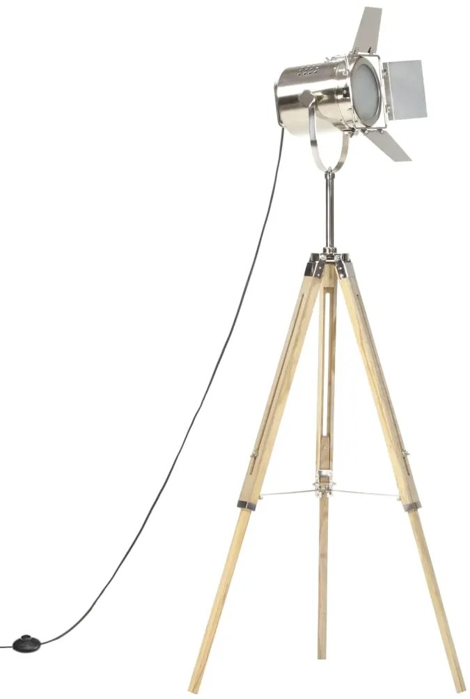 vidaXL Φωτιστικό Δαπέδου με Τρίποδο 140 εκ. από Μασίφ Ξύλο Μάνγκο