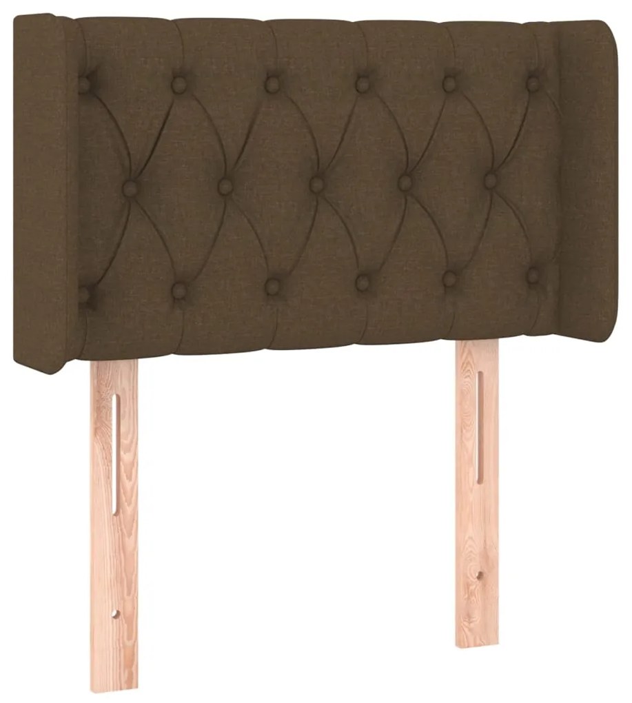 vidaXL Κεφαλάρι Κρεβατιού LED Σκούρο Καφέ 83x16x78/88 εκ. Υφασμάτινο