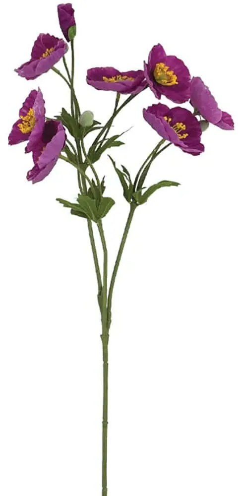 Τεχνητό Λουλούδι Παπαρούνα 00-10031-4 65cm Violet Marhome Συνθετικό Υλικό