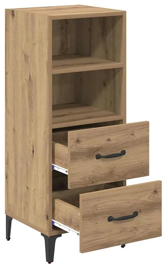 vidaXL Πλαϊνό γραφείο με συρτάρι artisan δρυς 34 x 34.5 x 90 εκ
