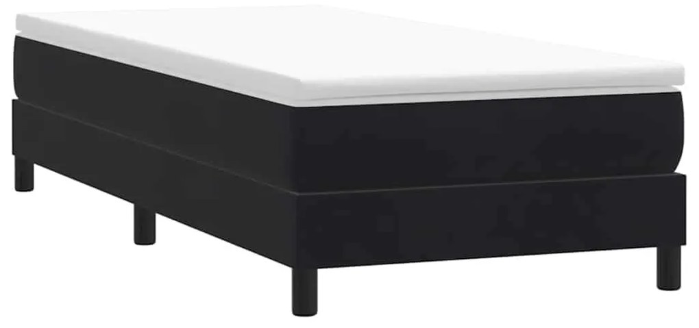 vidaXL Κρεβάτι Boxspring με Στρώμα Μαύρο 90x220 εκ. Βελούδινο