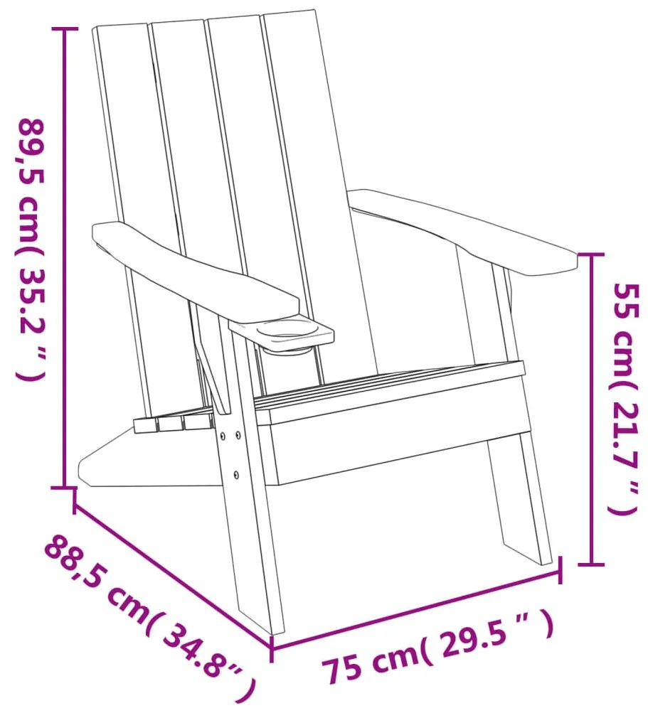 Καρέκλα Κήπου Adirondack Αν. Καφέ 75x88,5x89,5 εκ. Πολυπρ/λένιο - Καφέ