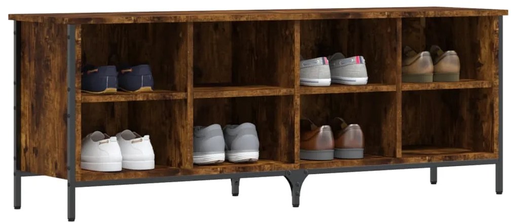 vidaXL Παπουτσοθήκη Καπνιστή Δρυς 131 x 35 x 50 εκ. από Επεξεργ. Ξύλο