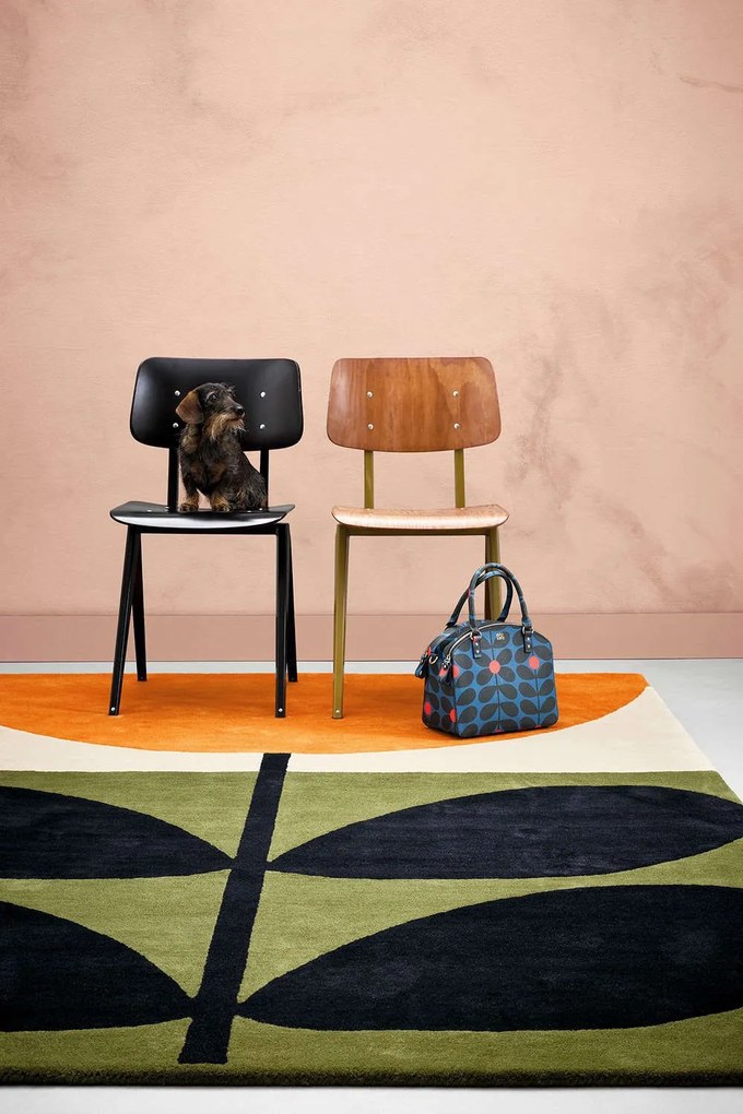 Χαλί Stem Black 059803 Orange Orla Kiely 120X180cm