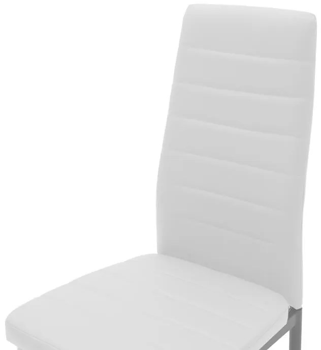Καρέκλα Parker μέταλλο-PU λευκό-γκρι πόδι 42x48x98εκ 4αδα 42x48x98 εκ.