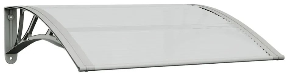 Στέγαστρο Πόρτας Γκρι &amp; Διαφανές 80 x 80 εκ. από Πολυκαρβονικό - Γκρι
