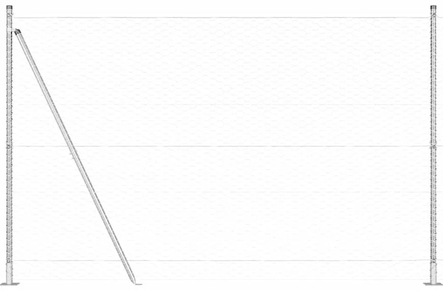 vidaXL Στύλος Περιφράξεων Ασημί 25 x 1,5 μ (36 mm πλέγμα) Ατσάλι