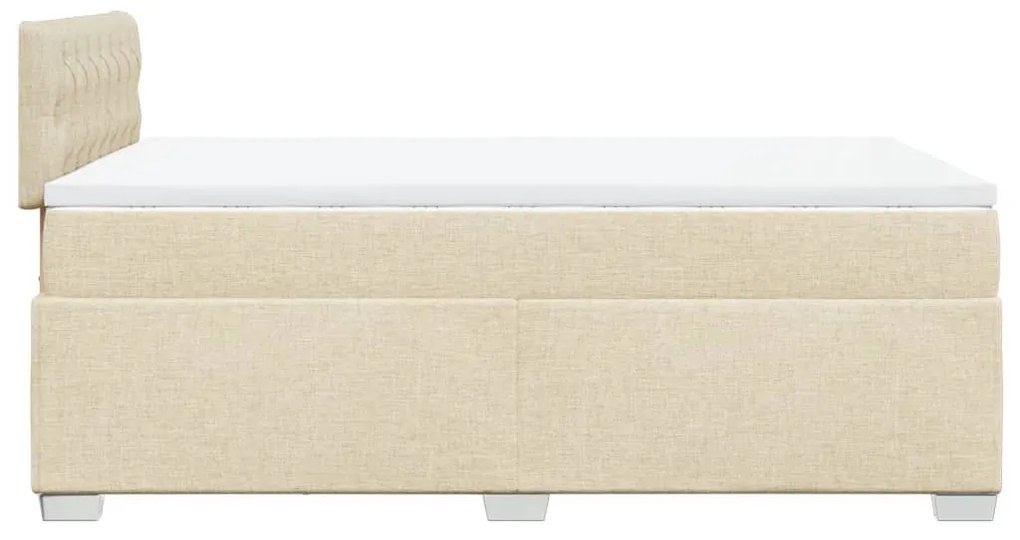 Κρεβάτι Boxspring με Στρώμα Κρεμ 120x200 εκ. Υφασμάτινο - Κρεμ