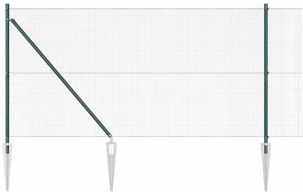 vidaXL Στύλος Περιφράξεων Πράσινο 10 x 1 μ (16 x 16 mm πλέγμα) Ατσάλι