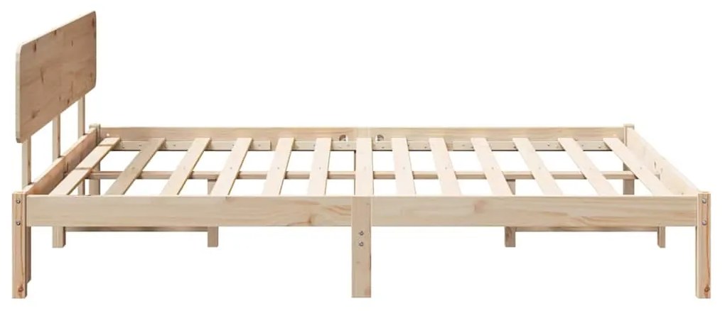 vidaXL Σκελετός Κρεβατιού με κεφαλάρι Φυσικό 150 x 200 cm