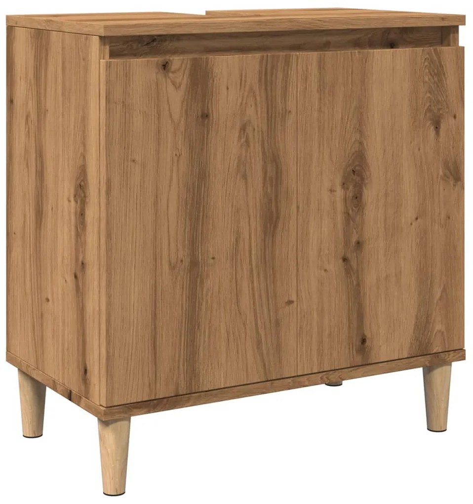 Ντουλάπι Νιπτήρα τεχνίτης Δρυς 58x33x60 εκ. Επεξεργασμένο Ξύλο - Καφέ