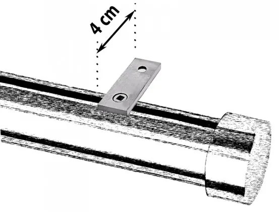 Μεταλλικός Σιδηρόδρομος Οροφής μονός Anartisi Aluminium Rail Collection ILIOS S1 Ø25 σε χρώμα ΙΝΟΞ ΓΥΑΛΙΣΤΕΡΟ (INOX POLISHED) 160 εκ