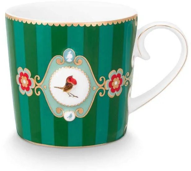 ΚΟΥΠΑ 150ml PIP STUDIO - LOVE BIRDS MEDALLION STRIPES EMERALD-GREEN