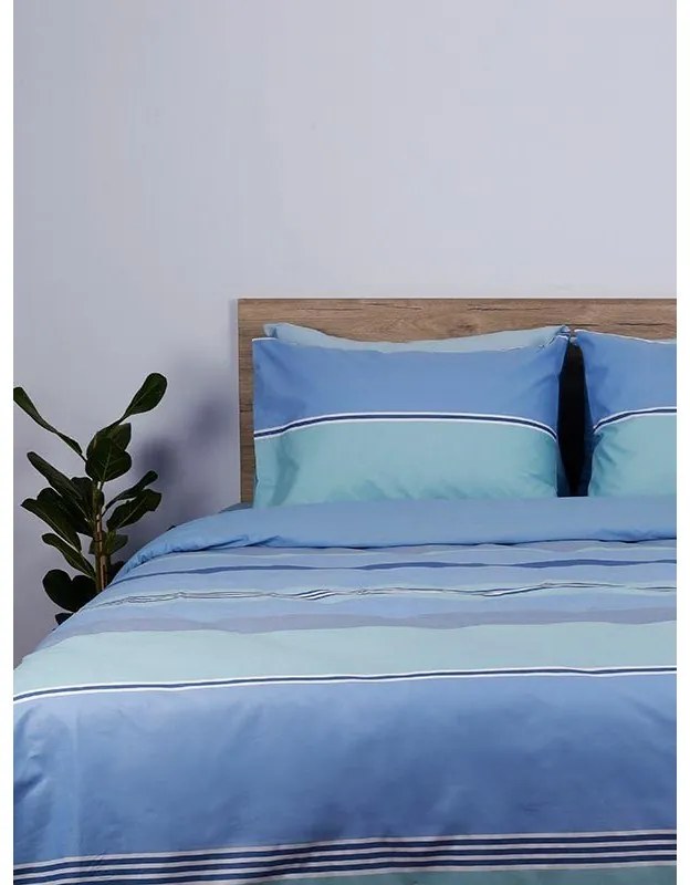 Σετ Σεντόνια Cotton Feelings 2034 Blue Υπέρδιπλο (235x270)