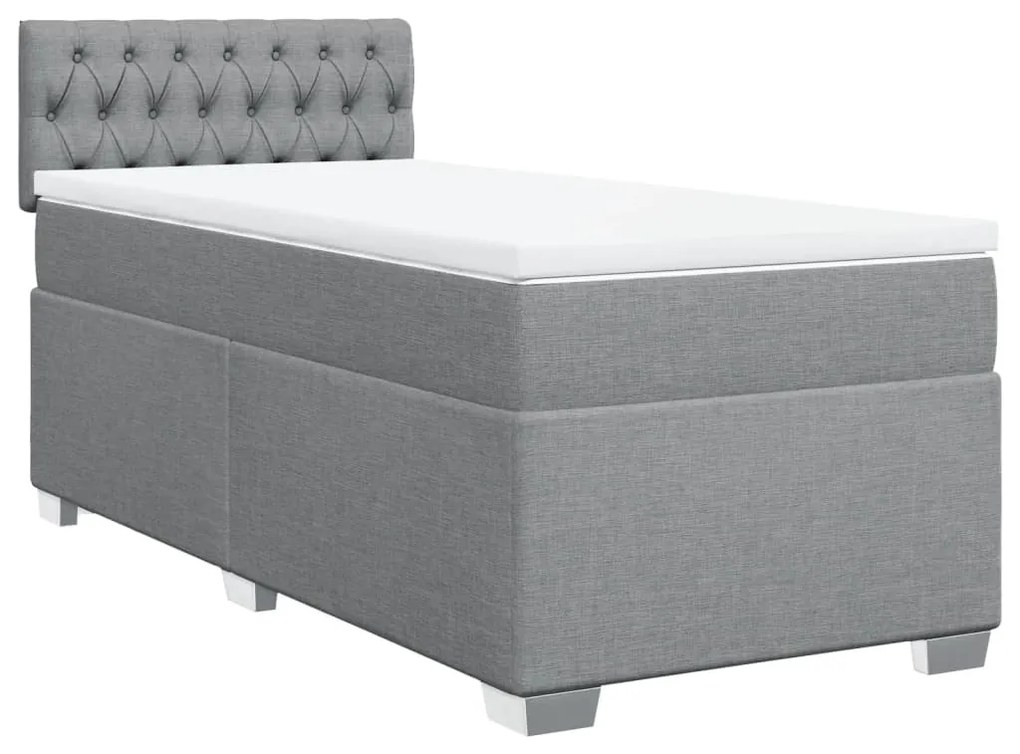 ΚΡΕΒΑΤΙ BOXSPRING ΜΕ ΣΤΡΩΜΑ ΑΝΟΙΧΤΟ ΓΚΡΙ 90X200 ΕΚ. ΥΦΑΣΜΑΤΙΝΟ 3288078