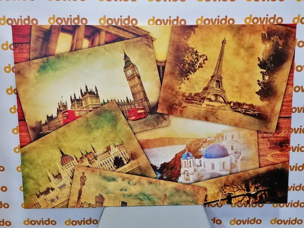Καρτ ποστάλ με εικόνες των πρωτευουσών του κόσμου - 60x40
