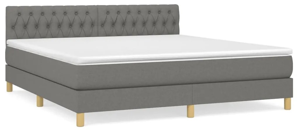 ΚΡΕΒΑΤΙ BOXSPRING ΜΕ ΣΤΡΩΜΑ ΣΚΟΥΡΟ ΓΚΡΙ 180X200 ΕΚ ΥΦΑΣΜΑΤΙΝ 3140874