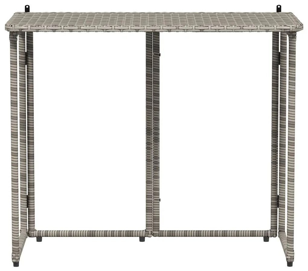 Πτυσσόμενο τραπέζι κήπου γκρι 90x51x75 cm Poly Rattan - Γκρι