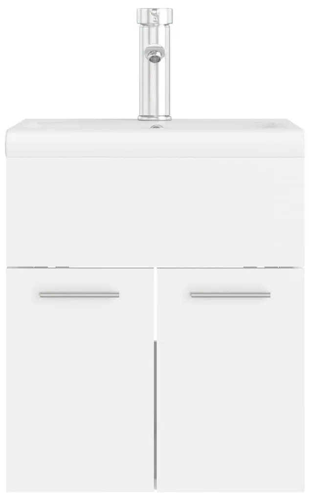 vidaXL Ντουλάπι Μπάνιου με Ενσωμ. Νιπτήρα Λευκό από Επεξεργασμένο Ξύλο