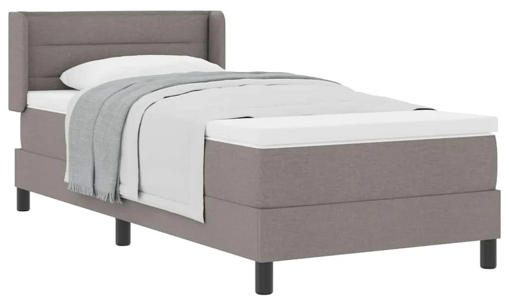 vidaXL Κρεβάτι box spring με στρώμα με στρώμα Taupe 80 x 200 cm
