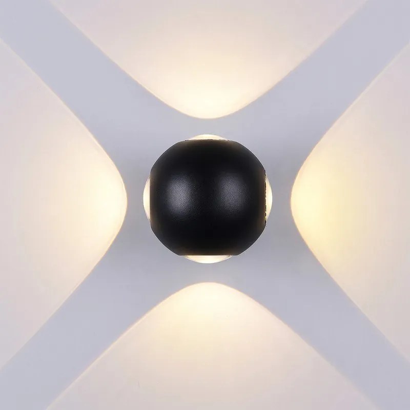 Φωτιστικό Τοίχου Cree MTN-74881 Led 4W 3000K 440lm IP54 11x9,3cm Black Metanor