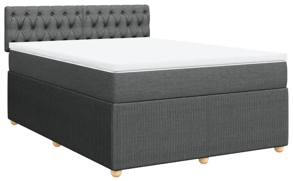 ΚΡΕΒΑΤΙ BOXSPRING ΜΕ ΣΤΡΩΜΑ ΣΚΟΥΡΟ ΓΚΡΙ 160X200 ΕΚ ΥΦΑΣΜΑΤΙΝΟ 3289815