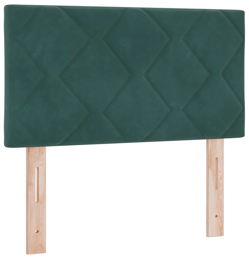 vidaXL Κρεβάτι Box Spring με Στρώμα Σκούρο Πράσινο 80x200 εκ. Βελούδο