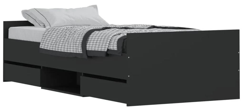 Πλαίσιο Κρεβατιού με Κεφαλάρι &amp; Ποδαρικό Μαύρο 100 x 200 εκ. - Μαύρο