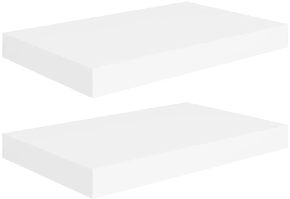 vidaXL Ράφια Τοίχου 2 τεμ. Άσπρα 40x23x3,8 εκ. MDF