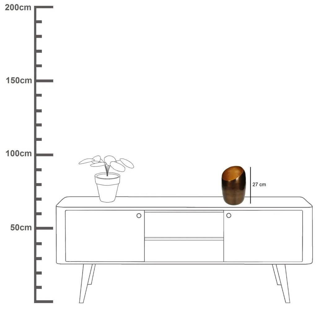 Κηροπήγιο Μπρονζέ Αλουμίνιο 17x17x27cm - 05153891 - 05153891