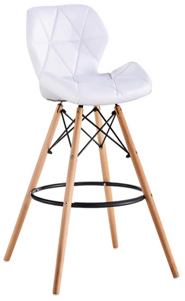 Σκαμπό Μπαρ Margo Λευκό 10-0130 55Χ55Χ72/99cm Metal, Technoderma, Wood