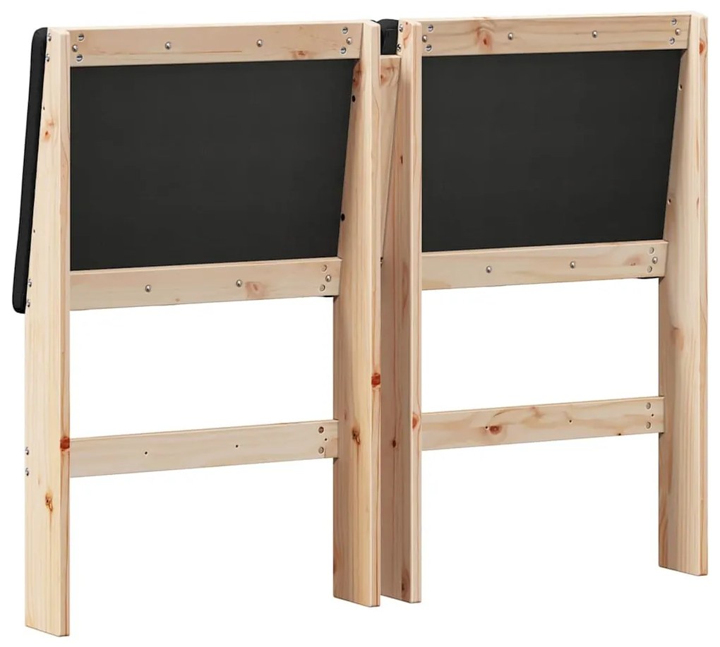 vidaXL Ταπετσαρισμένο κεφαλάρι Μαύρο 120 cm Στερεά ξυλεία πεύκου