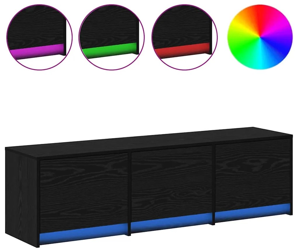 vidaXL Έπιπλο Τηλεόρασης με συρτάρι Μαύρη δρυς 140 x 34 x 40 εκ