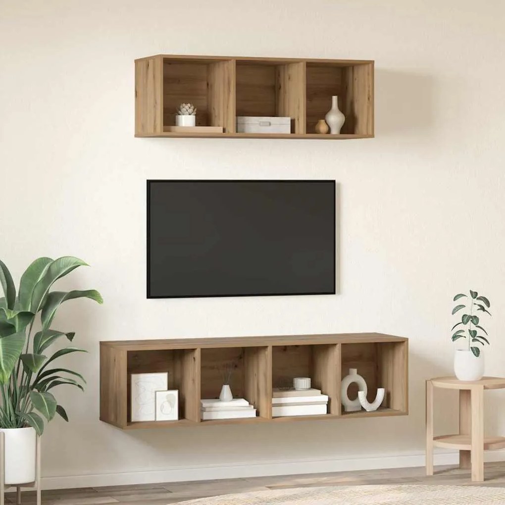 vidaXL Σετ Τηλεοπτικού Κάδου 2 pcs artisan δρυς 37 x 37 x 142.5 εκ