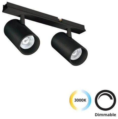 Σποτ Φωτιστικό Μαγνητικής Ράγας LED 10W 3000K Μαύρο 4288900 Slim Magnetic Viokef 4288900 Μαύρο