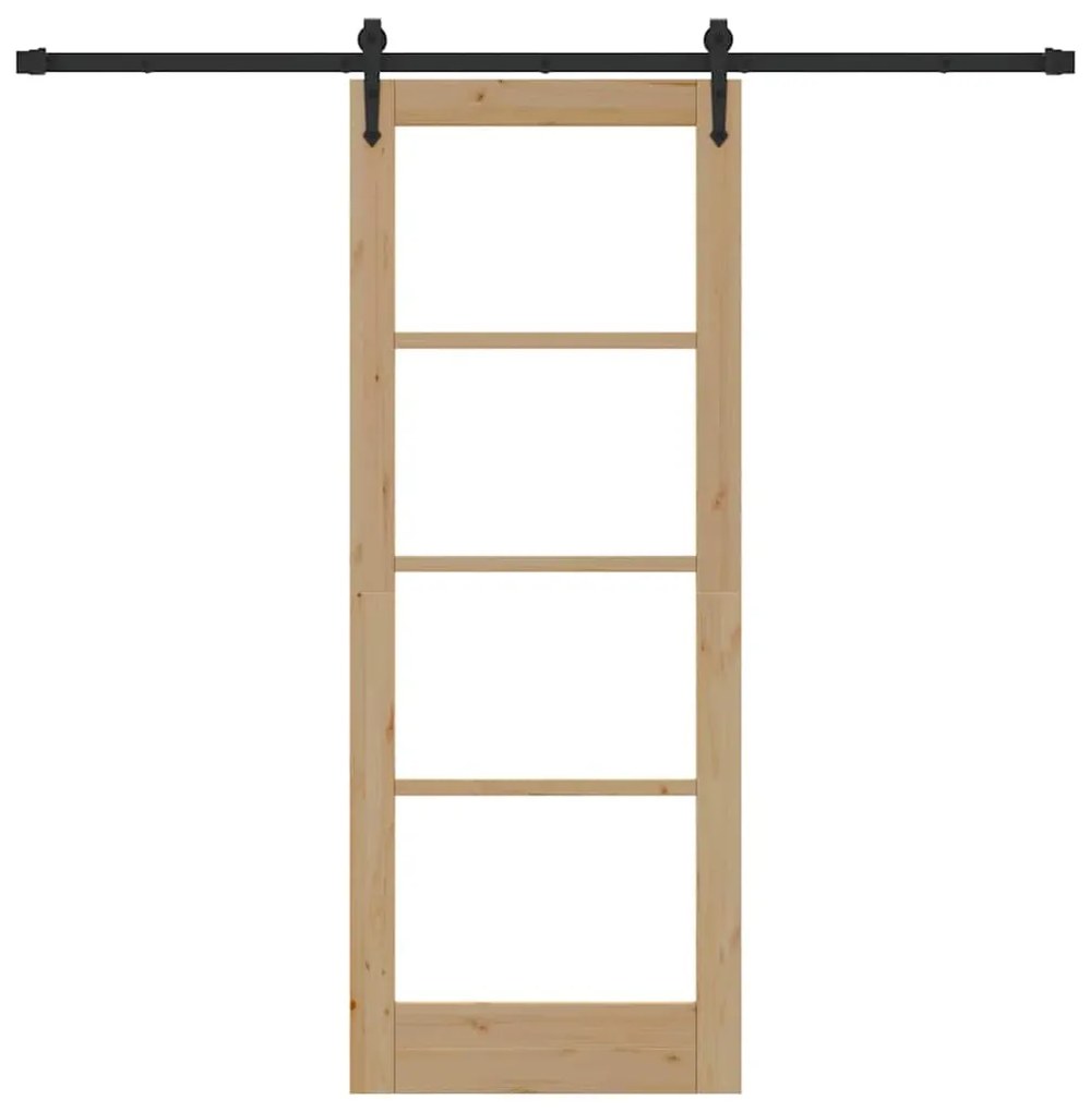 vidaXL Συρόμενη Πόρτα ORKDAL Καφέ 78 x 202 εκ. Ξύλο και μέταλλο